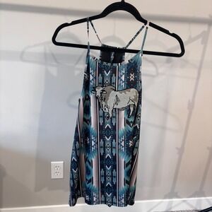 TWOFLY Western Aztec Bull tank top medium
